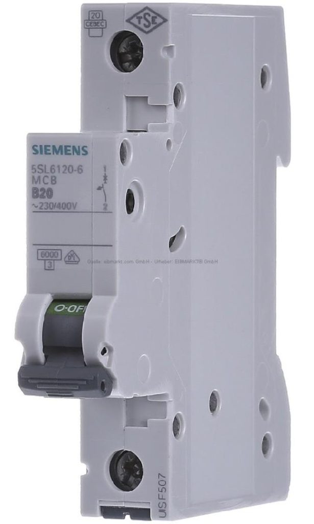 Siemens modulārais automātslēdzis 1F, B-20A, 230/400V, 6kA