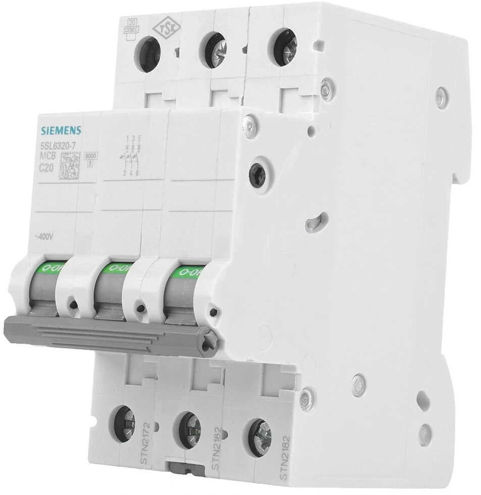 Siemens modulārais automātslēdzis 3F, C-20A, 400V, 6kA