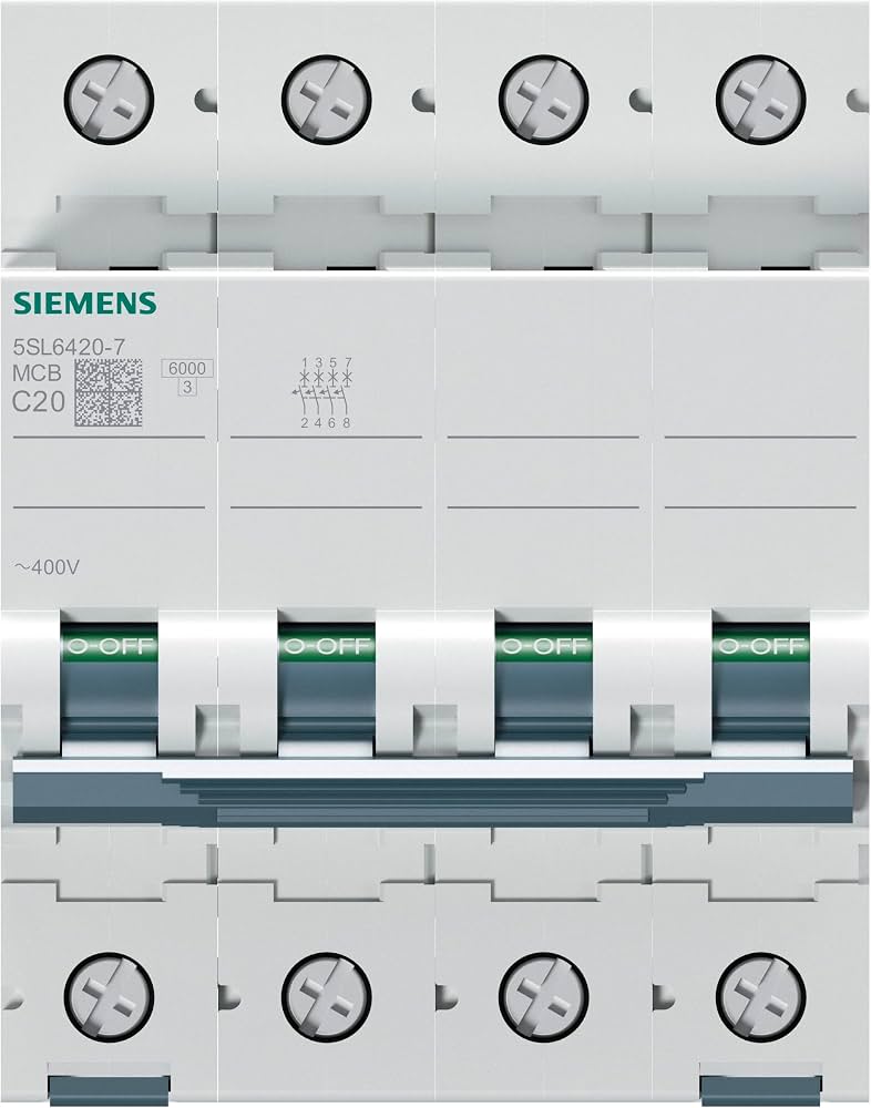 Siemens modulārais automātslēdzis 4F, C-20A, 400V, 6kA