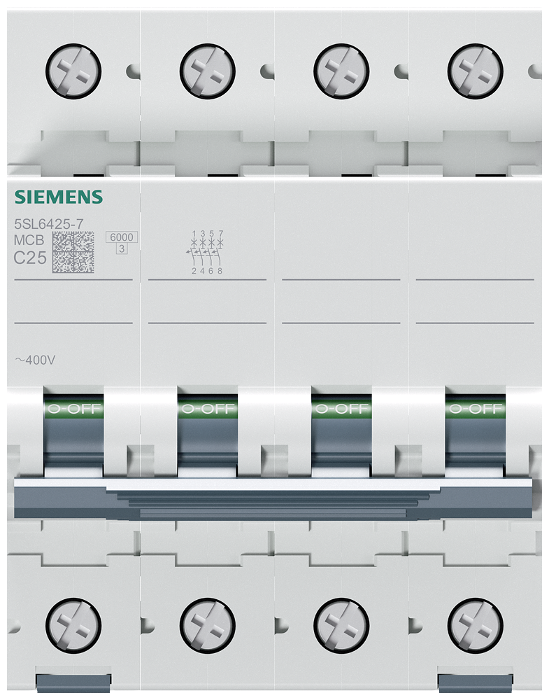Siemens modulārais automātslēdzis 4F, C-25A, 6kA
