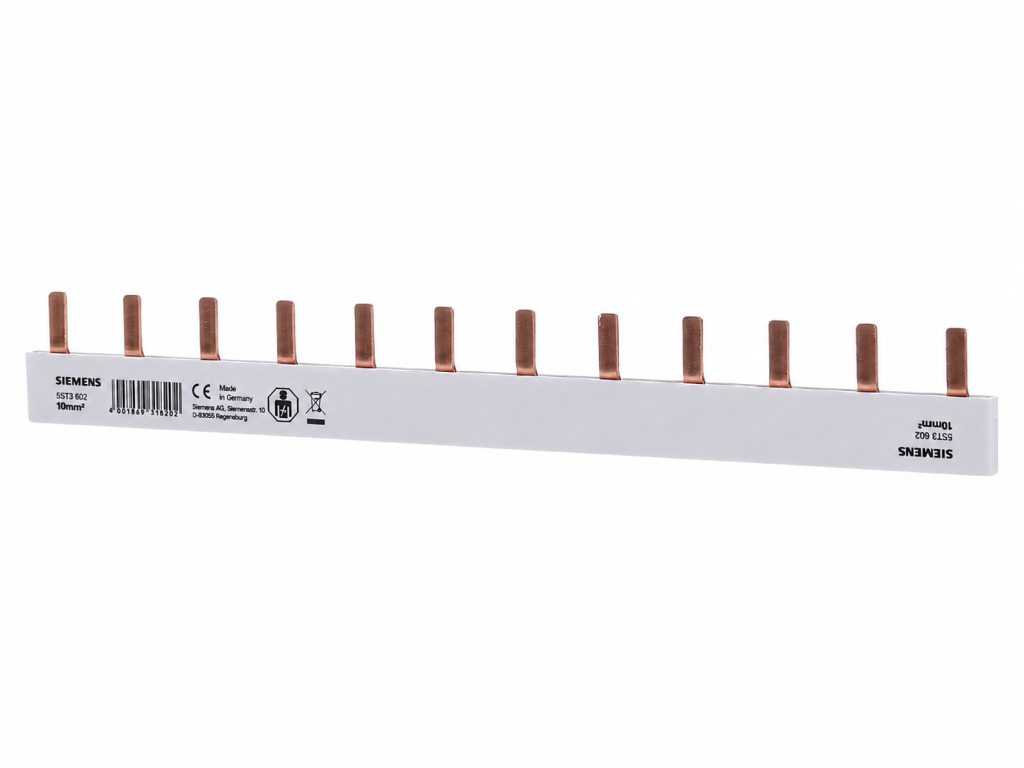 Siemens pieskārienaizsargāta dakšu kopne, 10 mm², 12 × 1 Fāzes pieslēgumiem