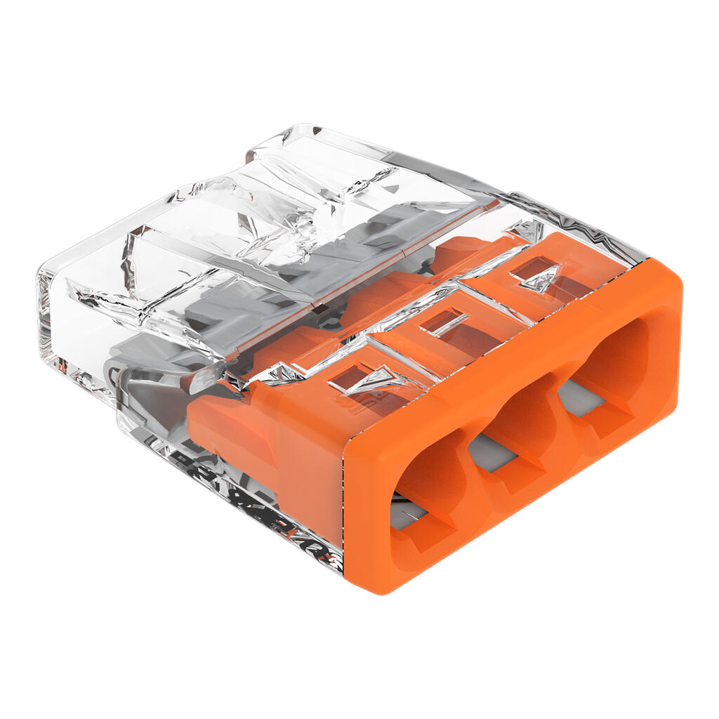 Cieto vadu savienotājs trīs vadiem 0.5-2.5mm2 24A/400V (1iep.=100gab.)